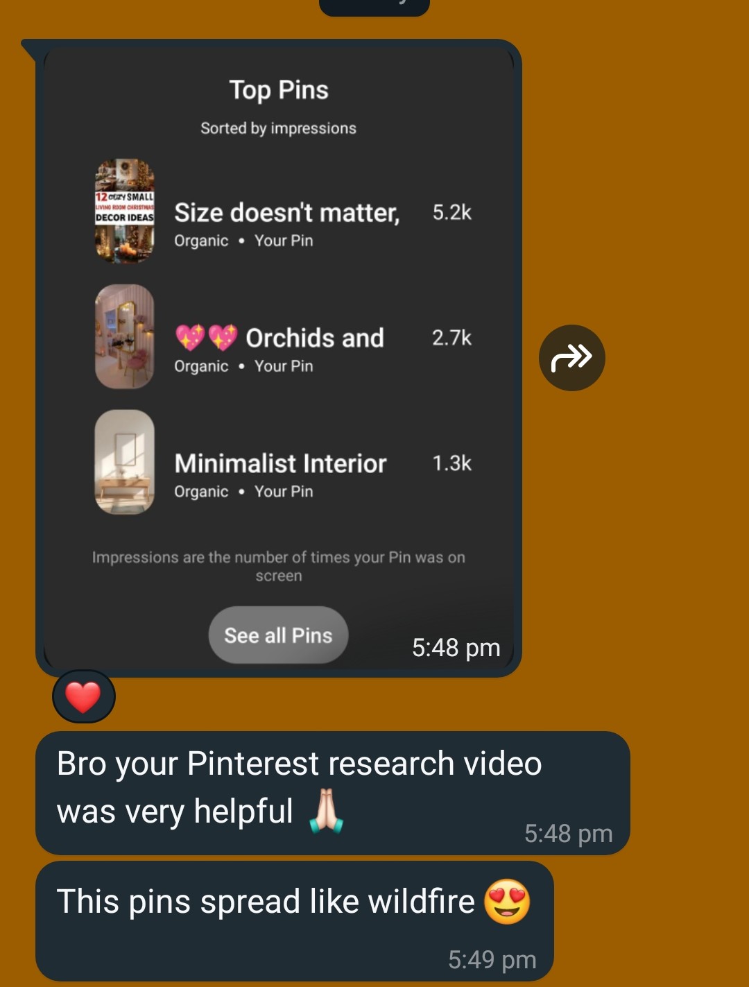 Client testimonial screenshot
